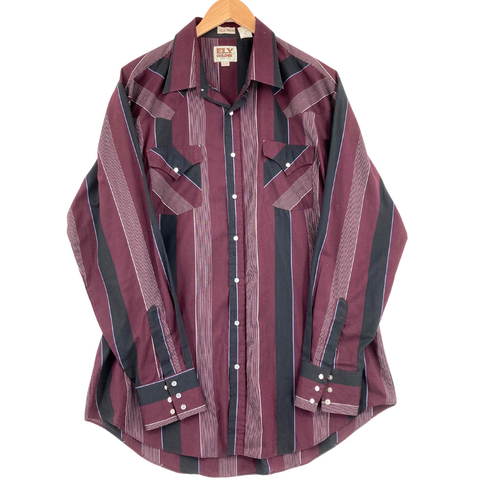 Ely Cattleman Men's Multicolor Striped Pockets Button-Up Shirt Size XLT